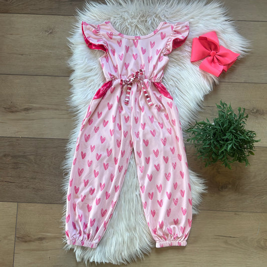 Scribble Hearts Jumpsuit By TwoCan