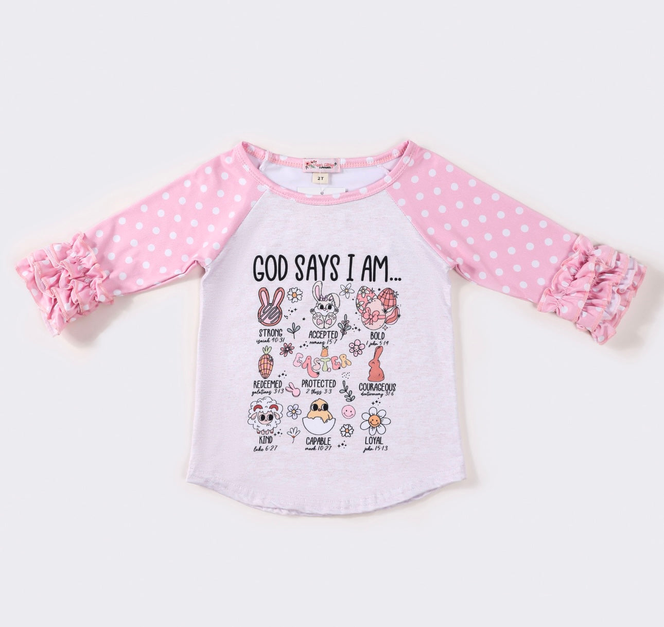 God Says Girls Raglan By Clover Cottage
