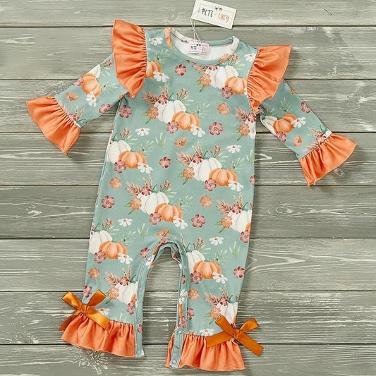 Pumpkin Harvest Infant Romper by Pete + Lucy