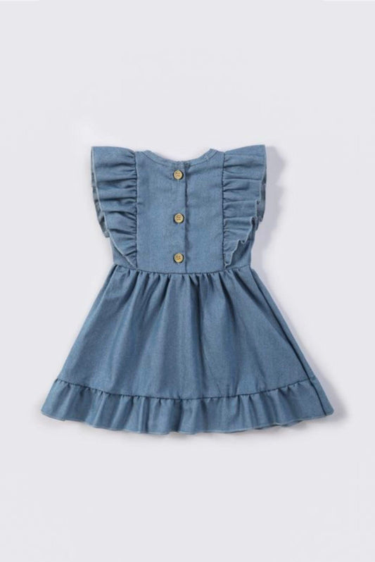 Denim Girls Dress By Clover Cottage