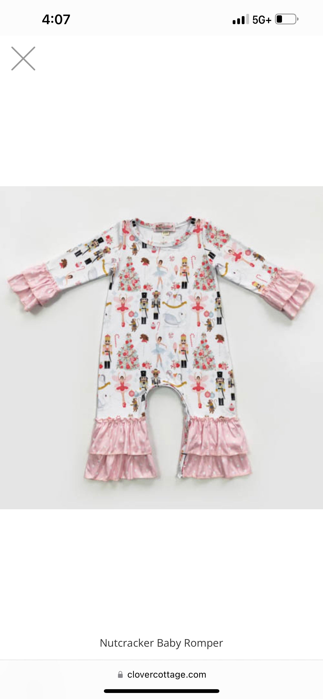 Nutcracker Baby Romper by Clover Cottage