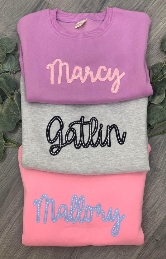 Pre-Order Felt Name Sweatshirt