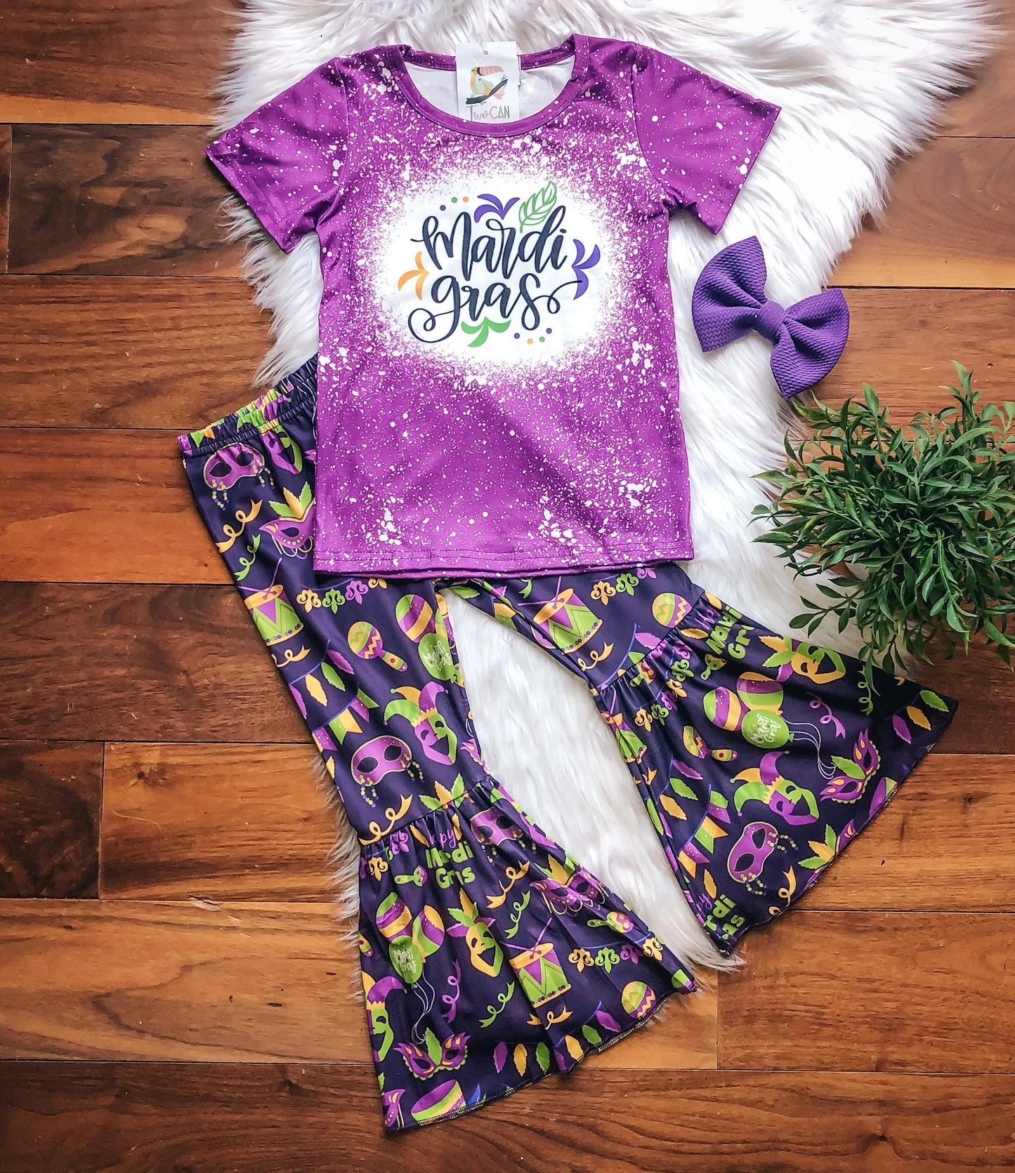 Mardi Gras Bell Pants Set By TwoCan