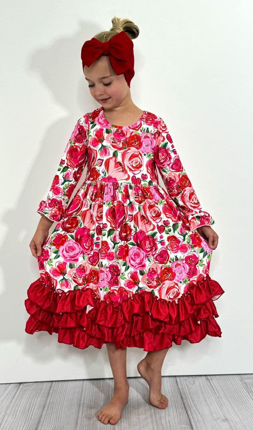 Rose Collage Dress by Clover Cottage