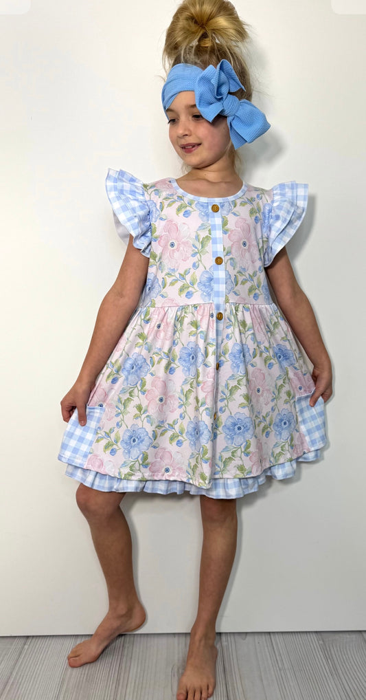 Cotton Candy Poppy Girls Dress By Clover Cottage