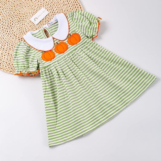 Pumpkin Stripes Dress by Okie & Lou