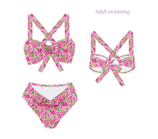 Rose Print Adult 2-Piece Swim