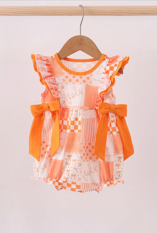 Orange Tennessee Patchwork Ruffle Bubble