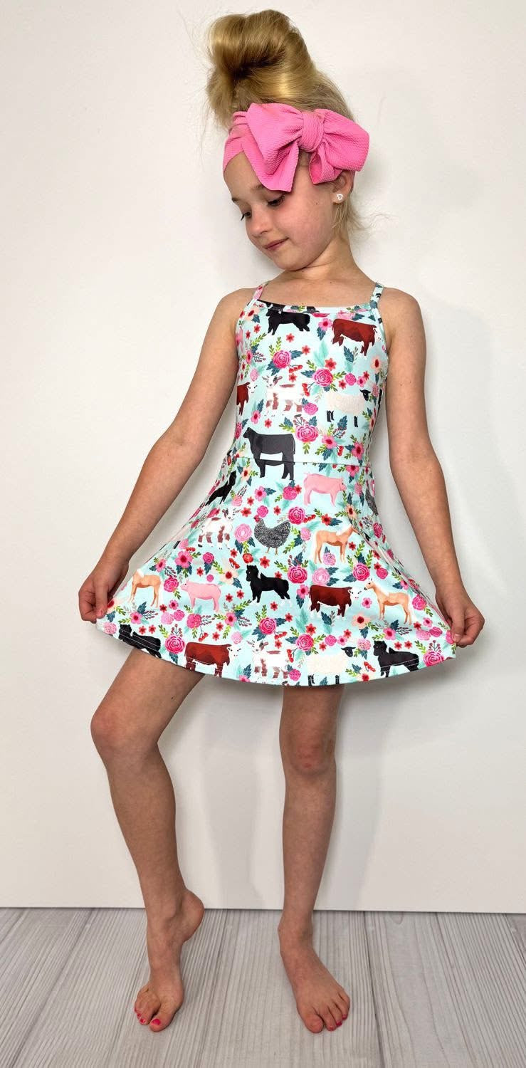 Farm Floral Athletic Dress By Clover Cottage
