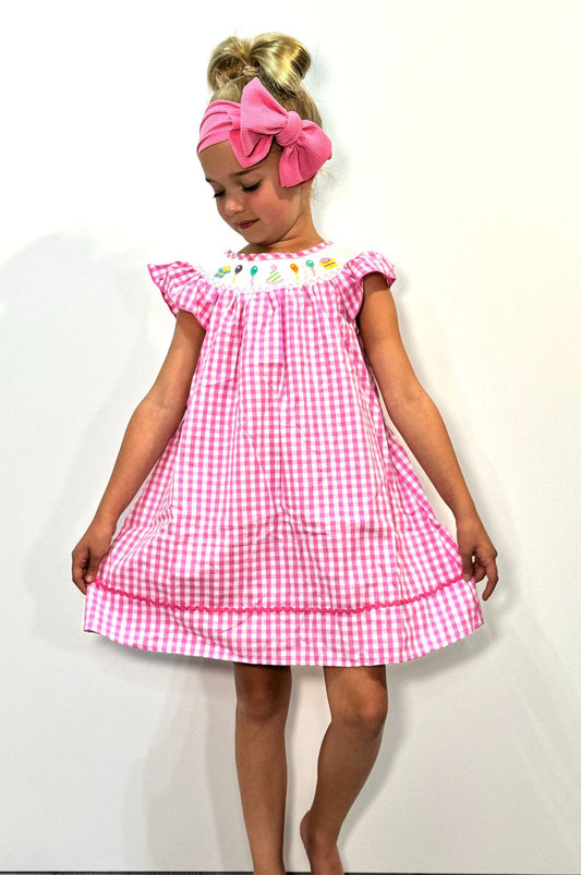 Party Smocked Girls Dress by Clover Cottage