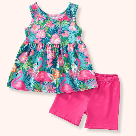 Flamingo Party Short Set By Pete + Lucy