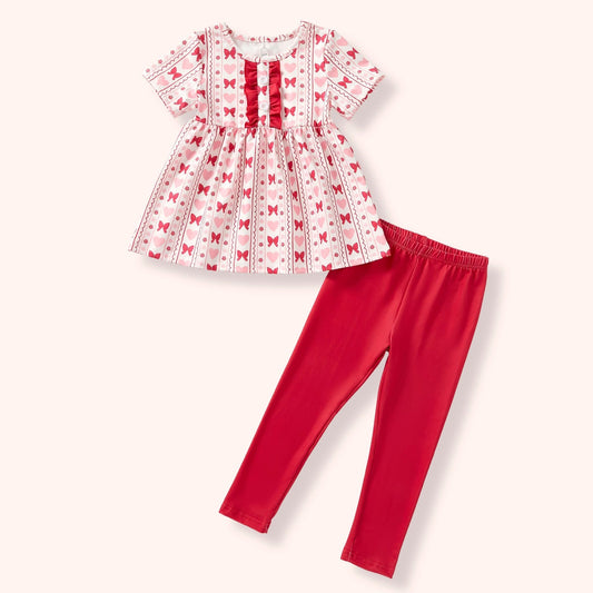 Sweet Heart Bows Pants Set By Pete + Lucy