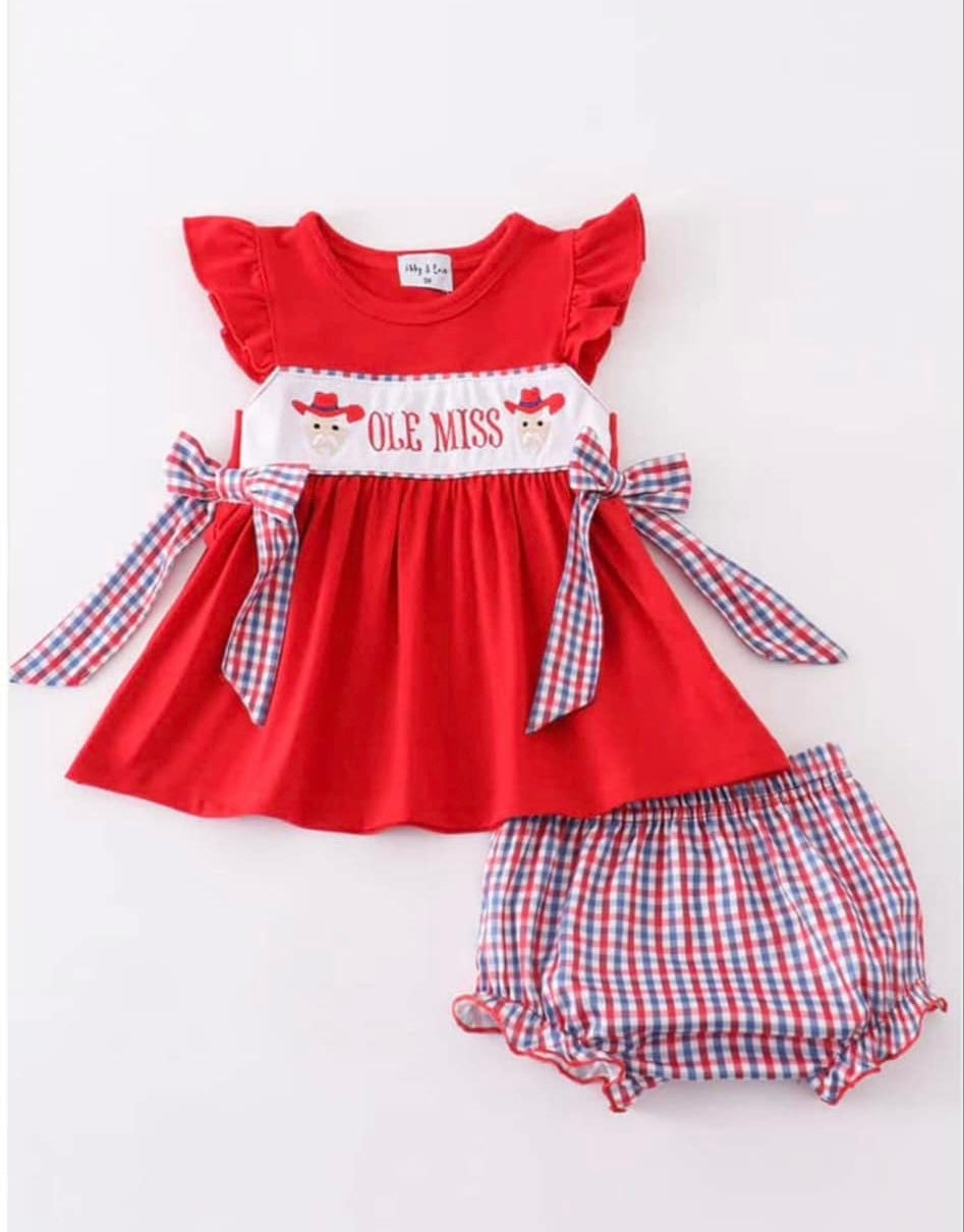 Red Ole Miss Bloomer Set