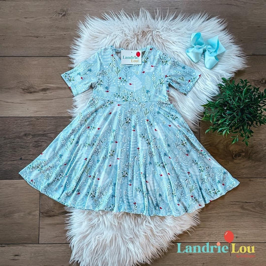 Winter Birds Twirl Dress by Landrie Lou