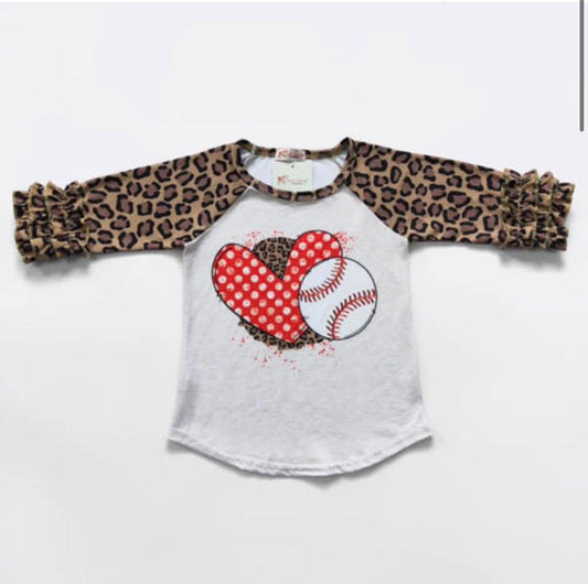 Baseball Heart Raglan By Clover Cottage