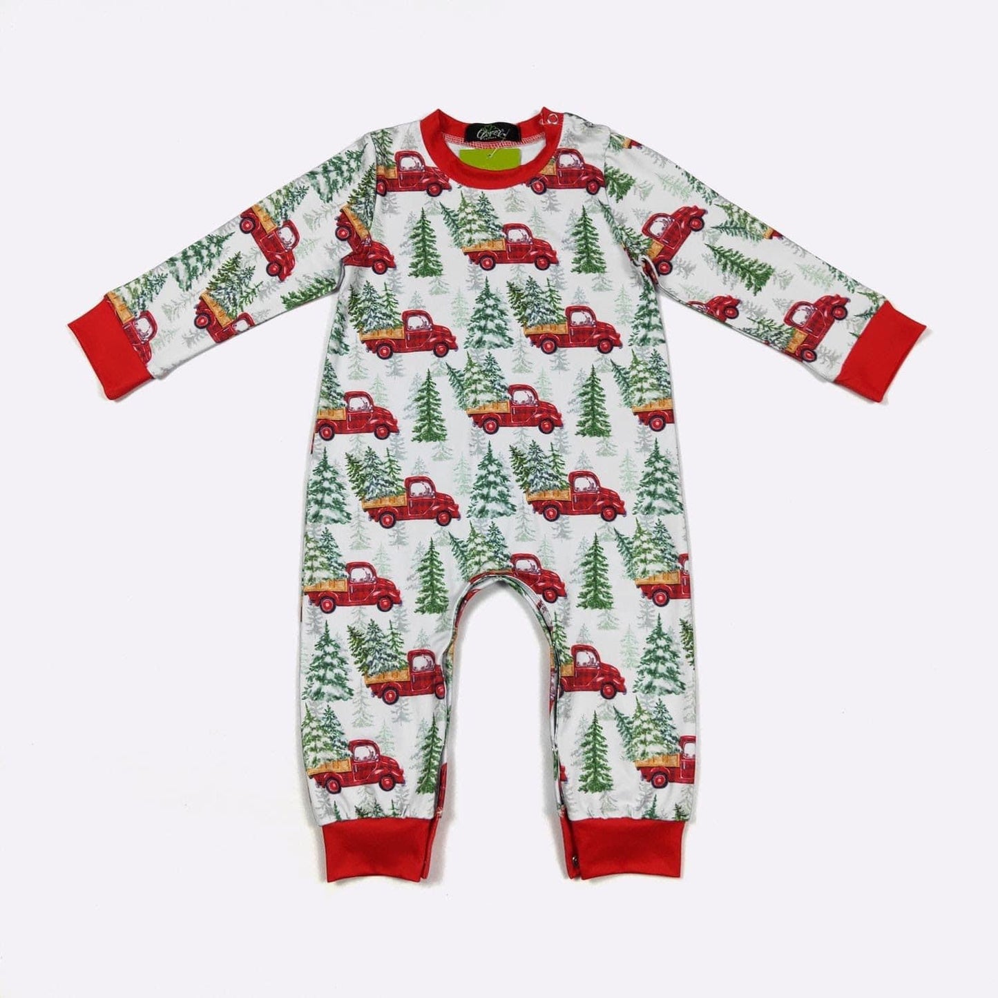 Hauling Holiday Cheer Boys Infant Romper by Clover Cottage