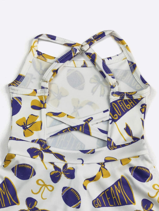 Go Team! Purple Athletic Dress By Clover Cottage