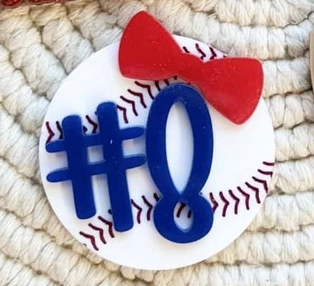 Baseball With Bow Hair Clip