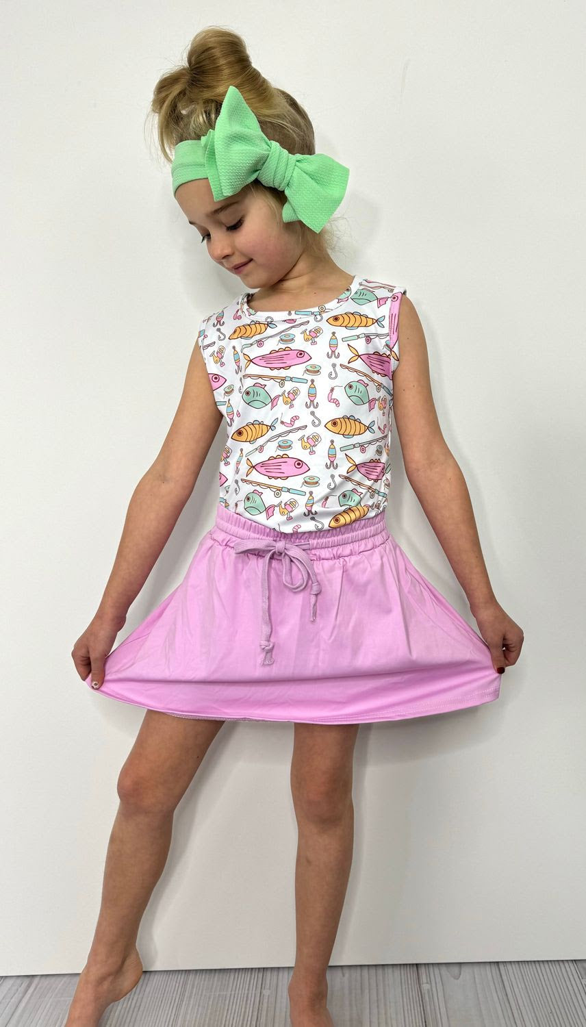 Fishing Pole Skort Set By Clover Cottage