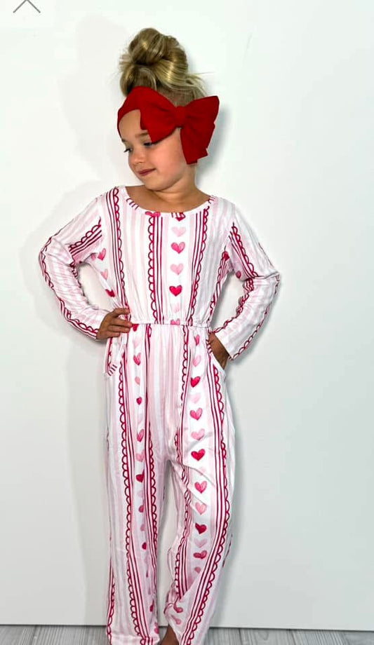 Sweetheart Stripes Girls Romper