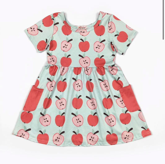A for Apple Girls Dress By Clover Cottage