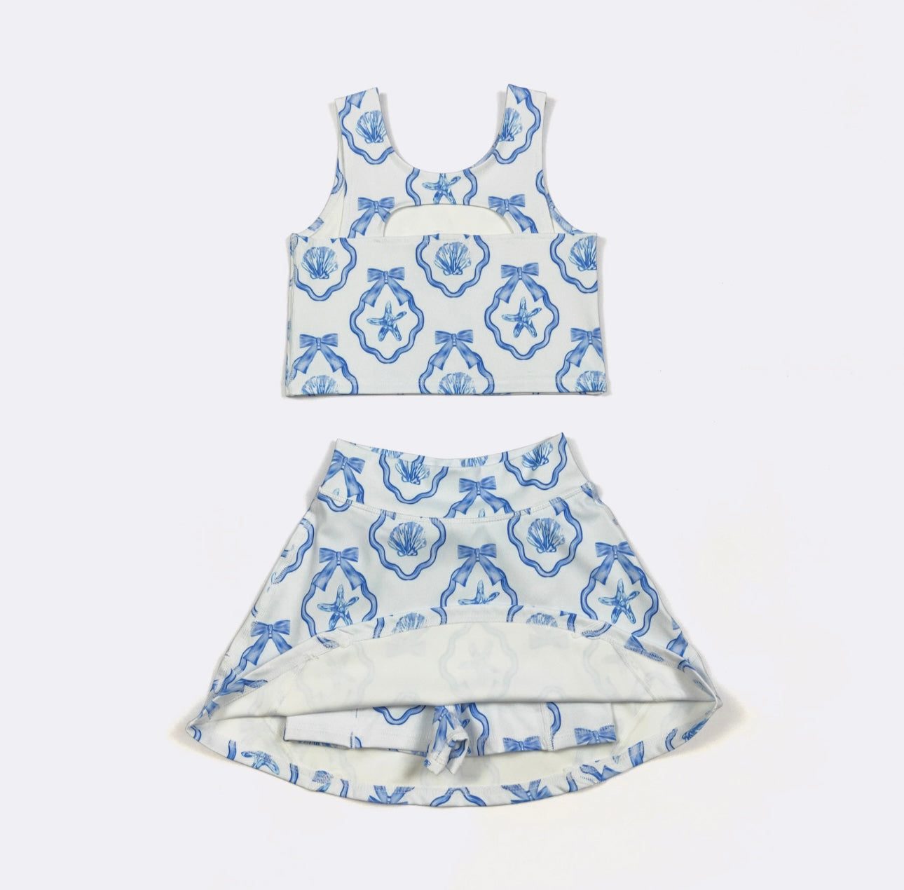 Blue Seashell Belle Girls Skort Set