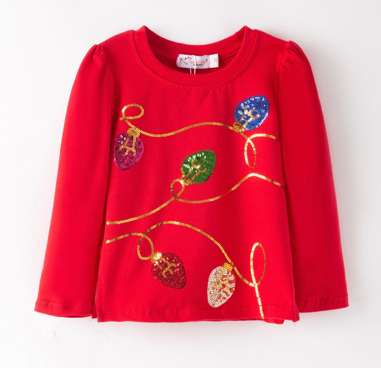 Christmas Lights Sequin Shirt By Clover Cottage