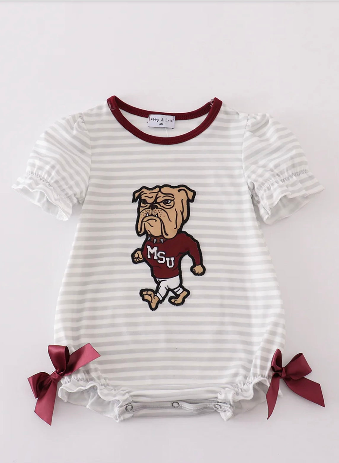 Maroon Mississippi Applique Stripe Bubble