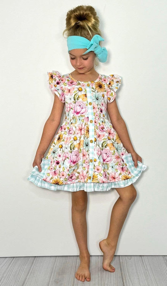 Butterfly Garden Girls Dress by Clover Cottage