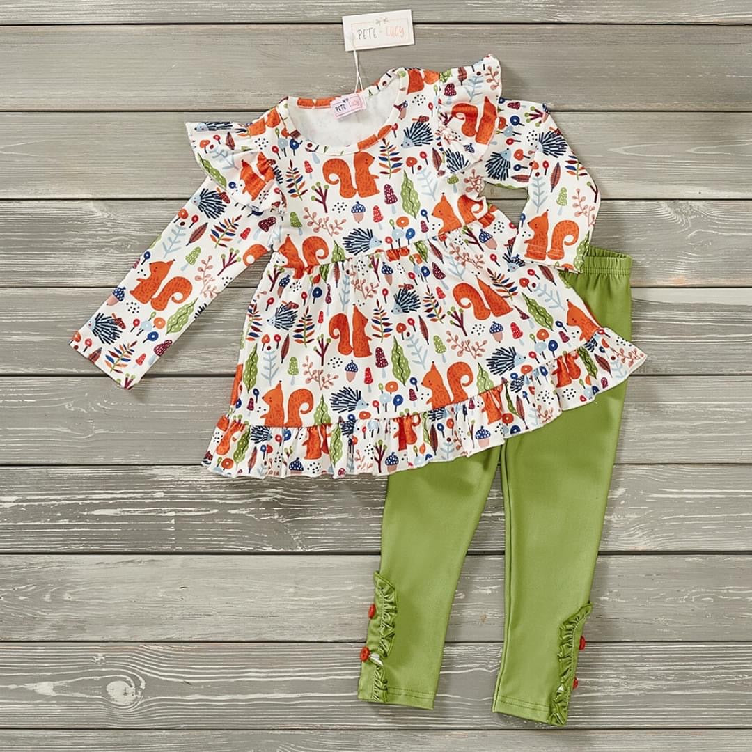 Squeaky Squirrel Pants Set by Pete + Lucy
