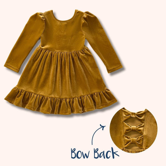 Velvet Bow Back Dress By Pete + Lucy