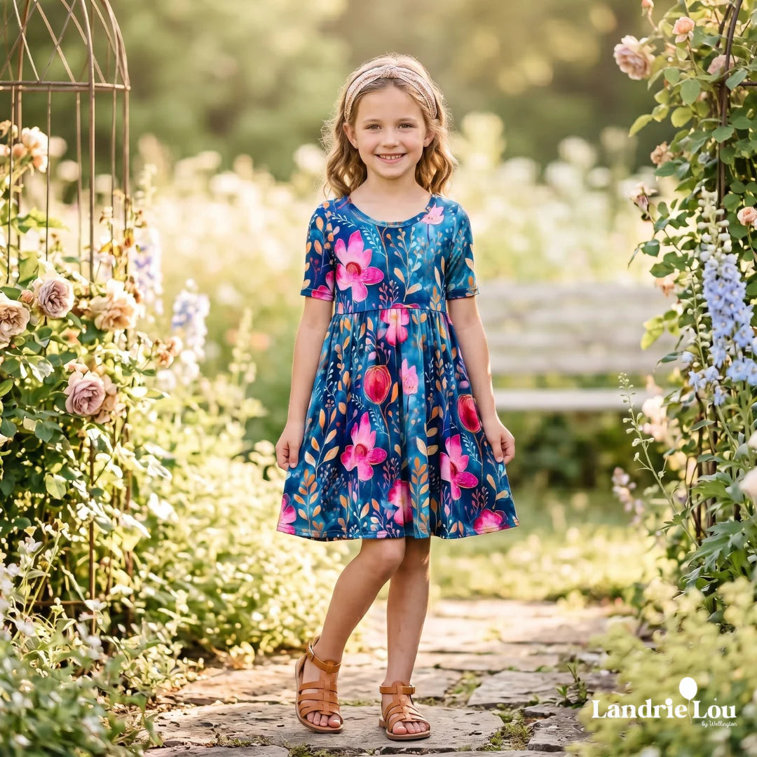 Midnight Magic Blooms All Day Twirl Dress By Landrie Lou