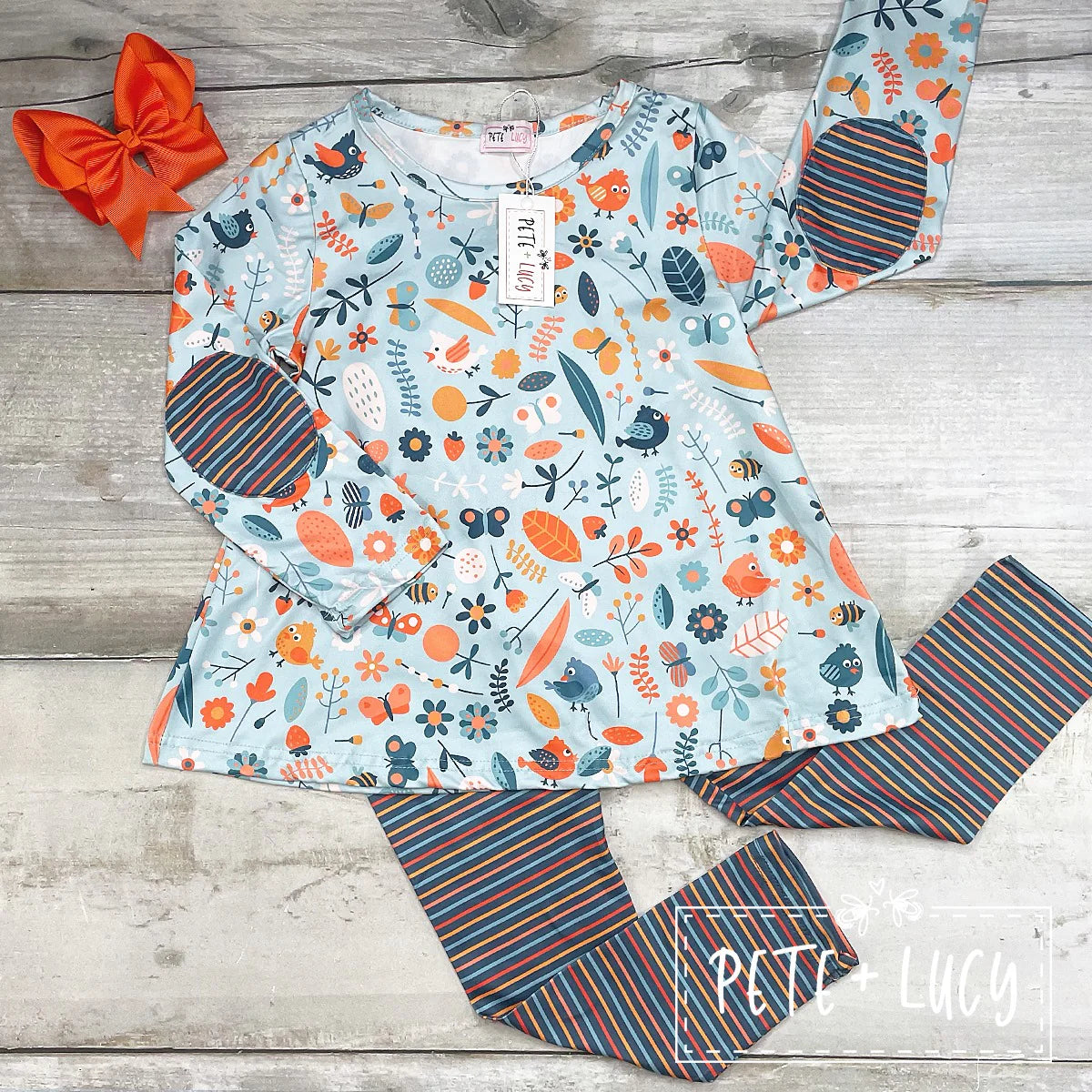 Birds & Blooms Pants Set by Pete + Lucy