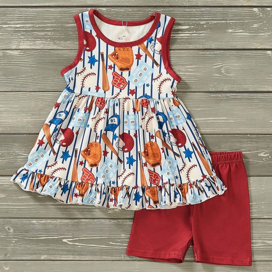 Vintage Baseball Shorts Set By Pete + Lucy