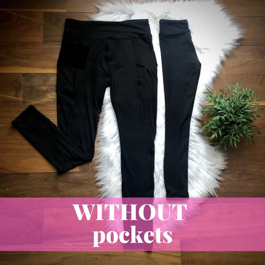 Black Leggings WITHOUT Pockets by Addy Cole