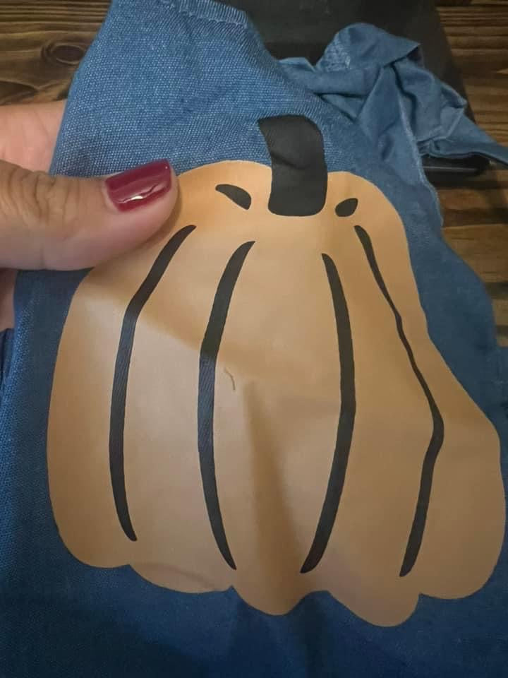 Denim Pumpkin Romper by Pete + Lucy