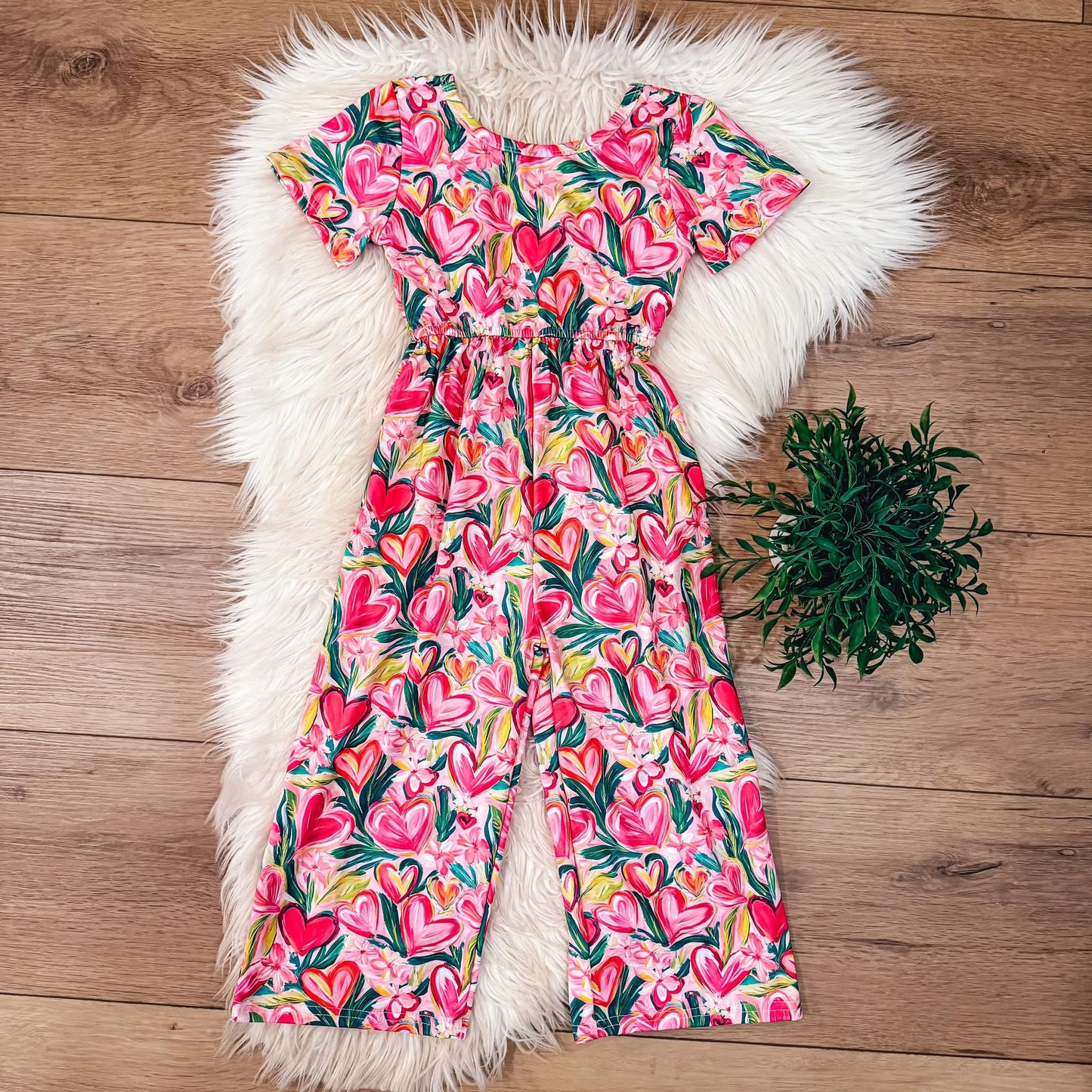 Floral Hearts Jumpsuit By TwoCan