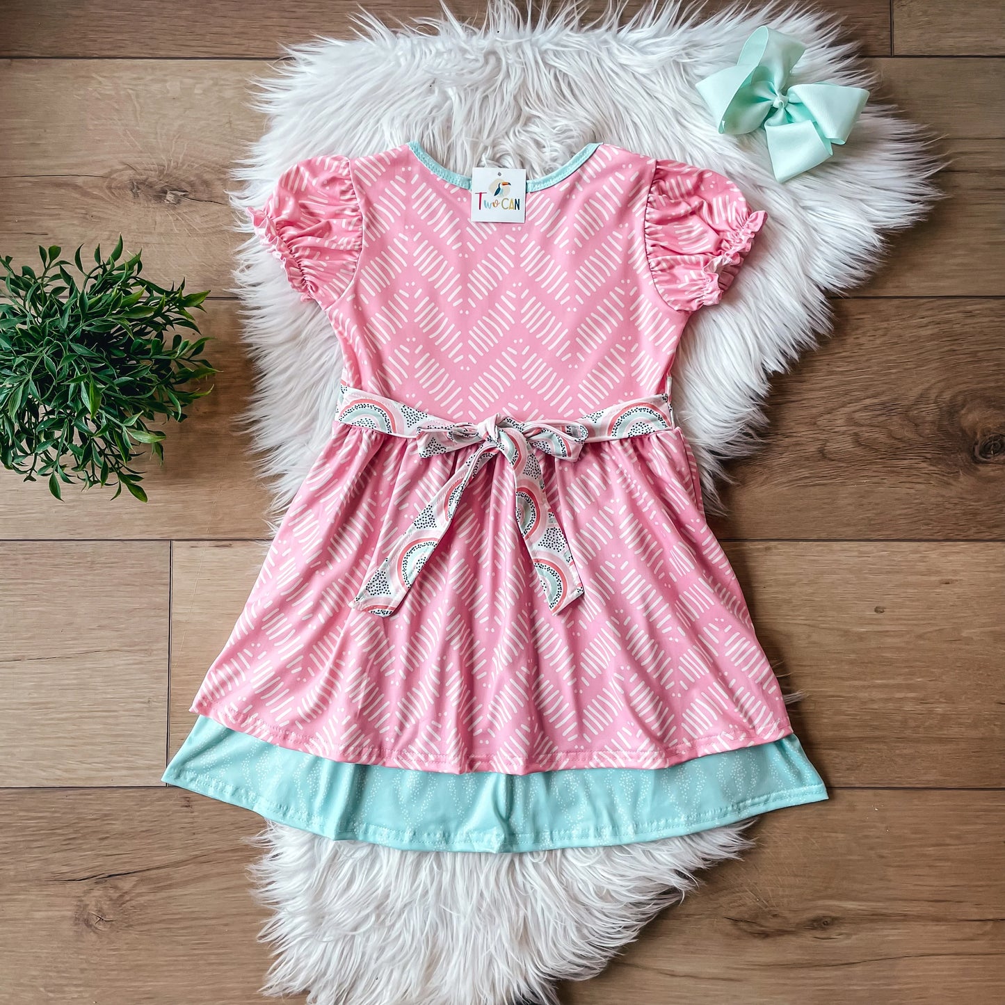 Pre-Order Pink Boho Short Sleeve Dress by TwoCan
