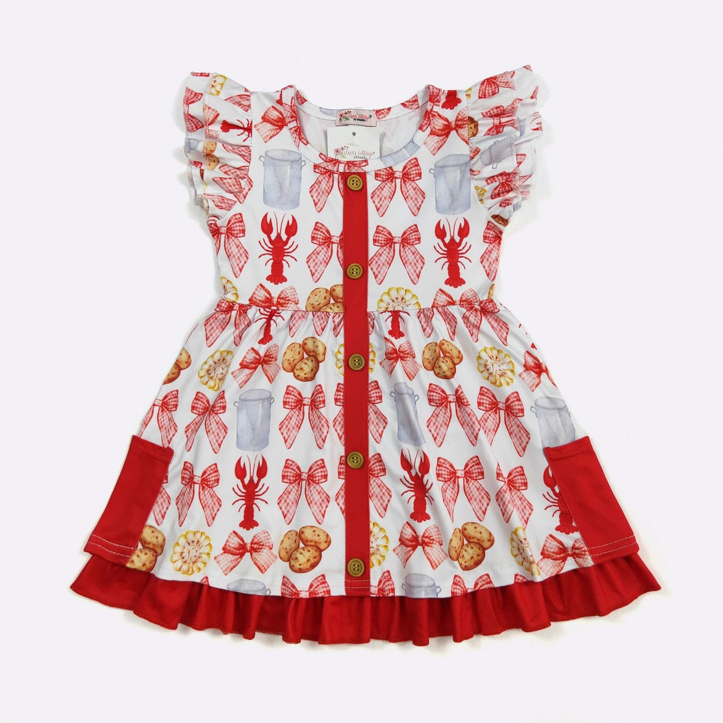 Crawfish Coquette Dress by Clover Cottage