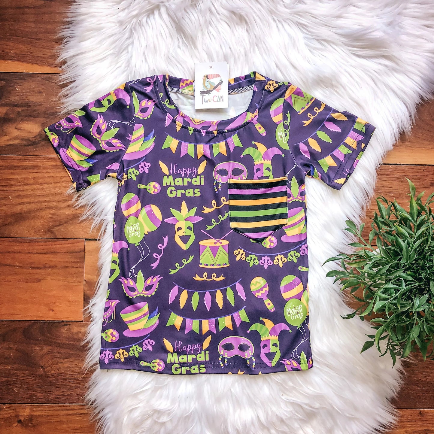 Mardi Gras Pocket Tee By TwoCan