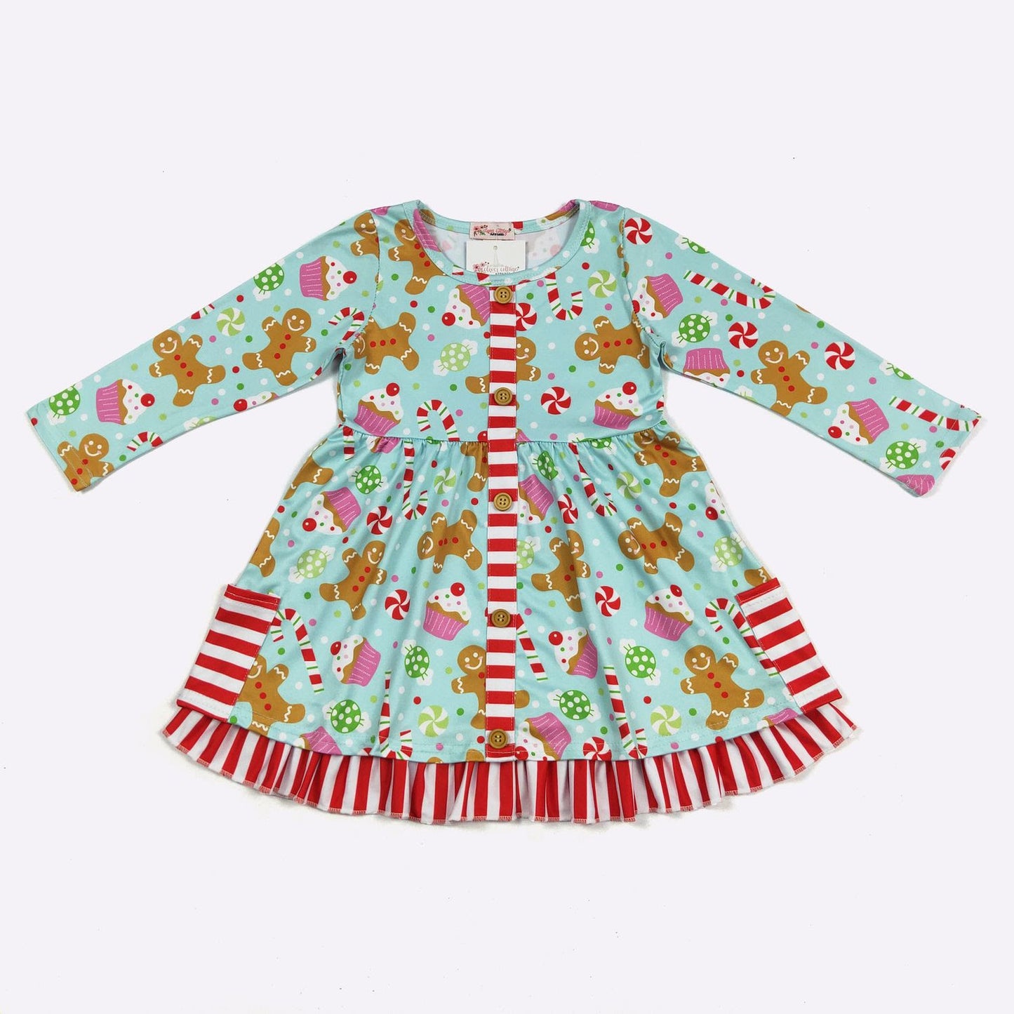 Aqua Gingerbread Dress by Clover Cottage