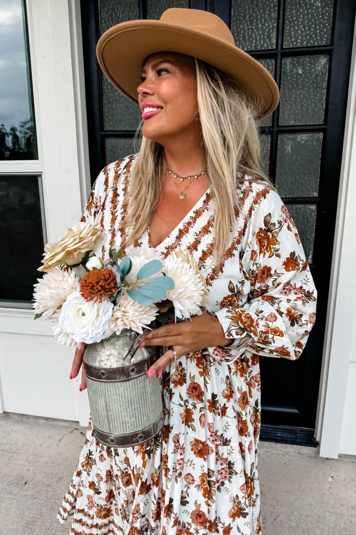KORA FALL FLORAL DRESS BY BLAKELY DESIGNS