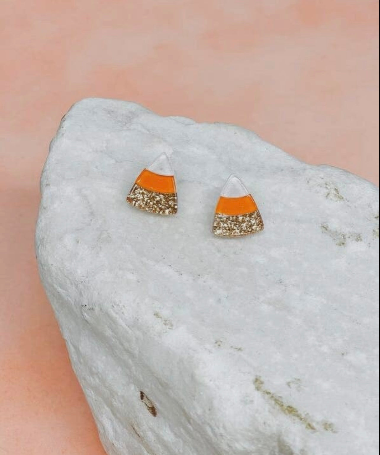 Candy Corn Glitter Stud Earrings
