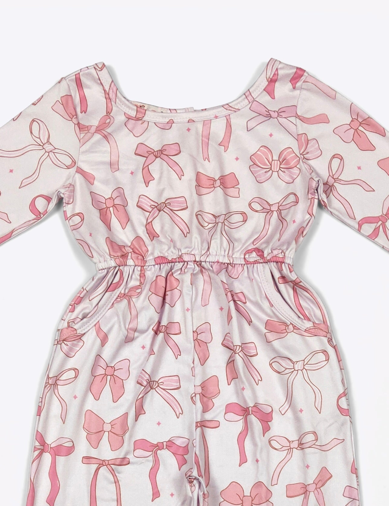 Coquette Bow Girls Romper by Clover Cottage