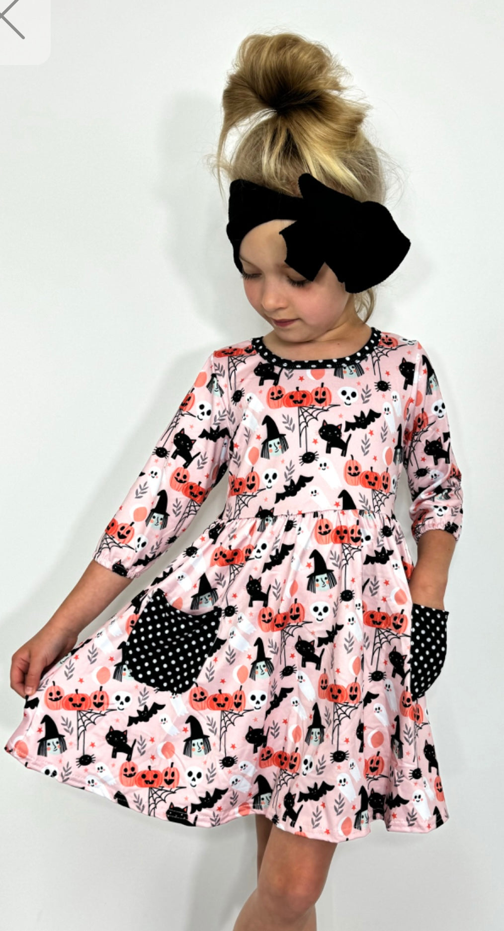 Bats & Black Cats Girls Dress by Clover Cottage