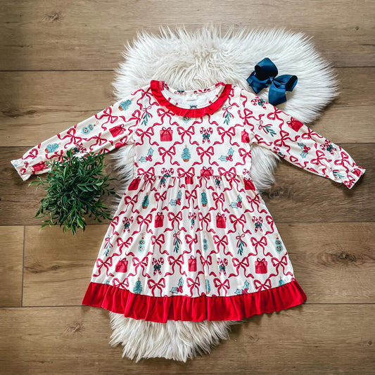 Pre-Order Red Christmas Bow Dress