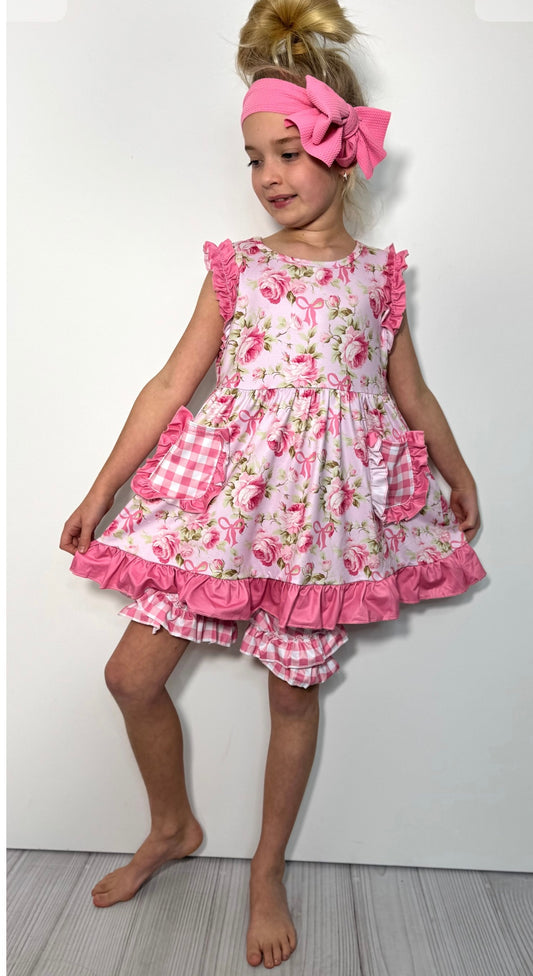 Raspberry Rose Girls Set By Clover Cottage