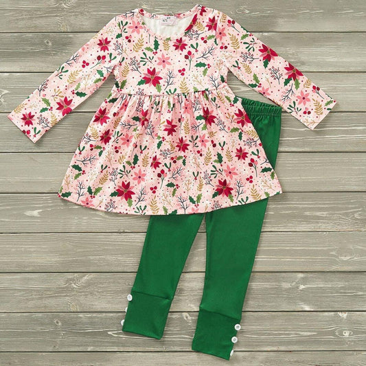 Pre-Order Poinsettias Pants Set by Pete + Lucy