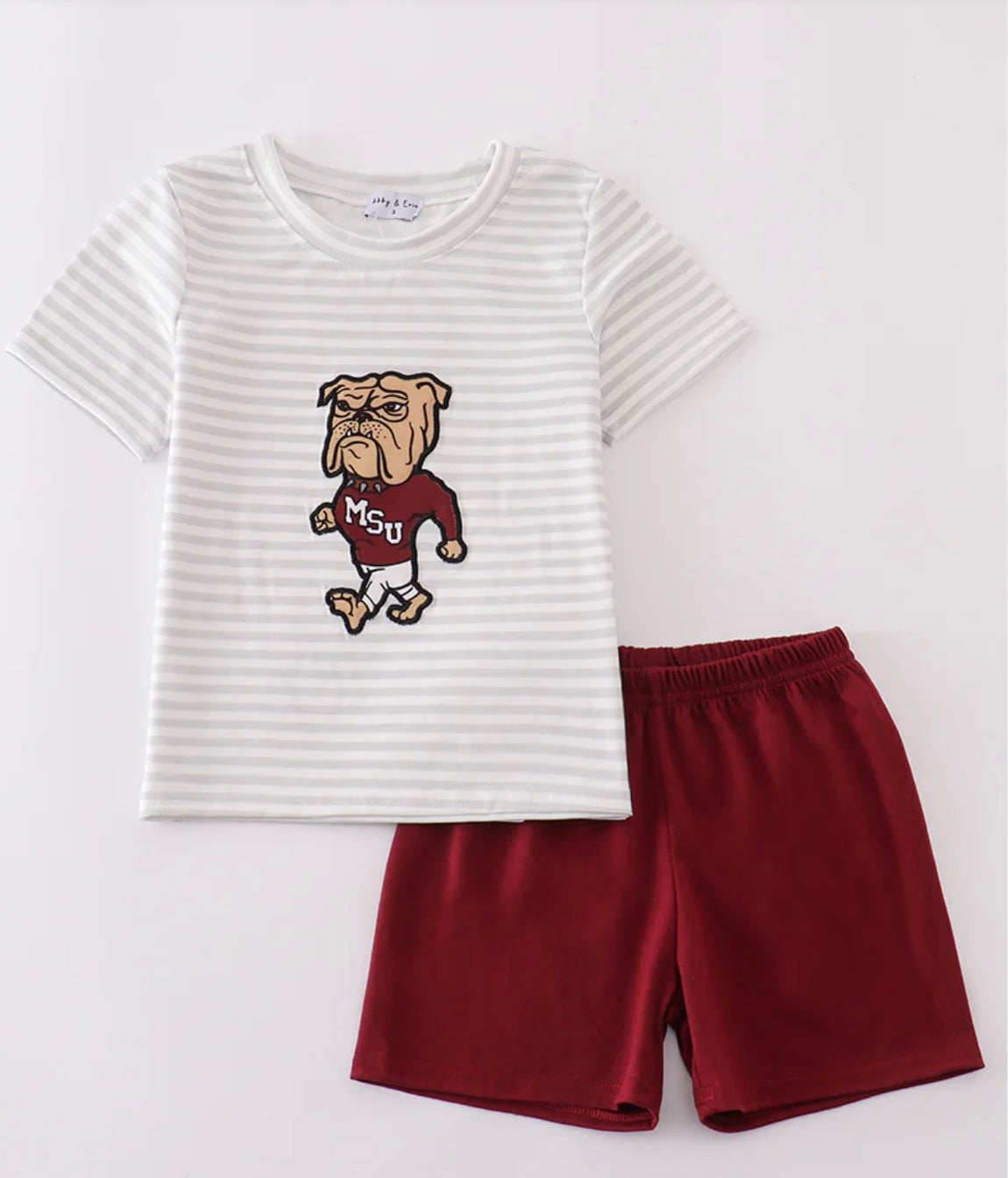 Maroon Mississippi Appliqué Stripe Set