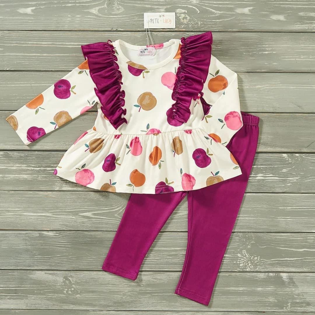 Apple Picking Party Pants Set by Pete + Lucy
